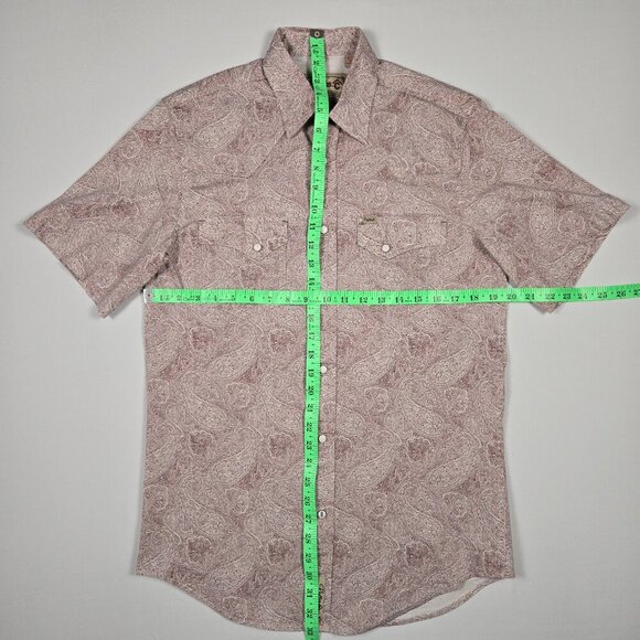 Rafter C Mens Medium Pearl Snap Cowboy Shirt Paisley ProFlex 45 Western Top - Picture 9 of 11